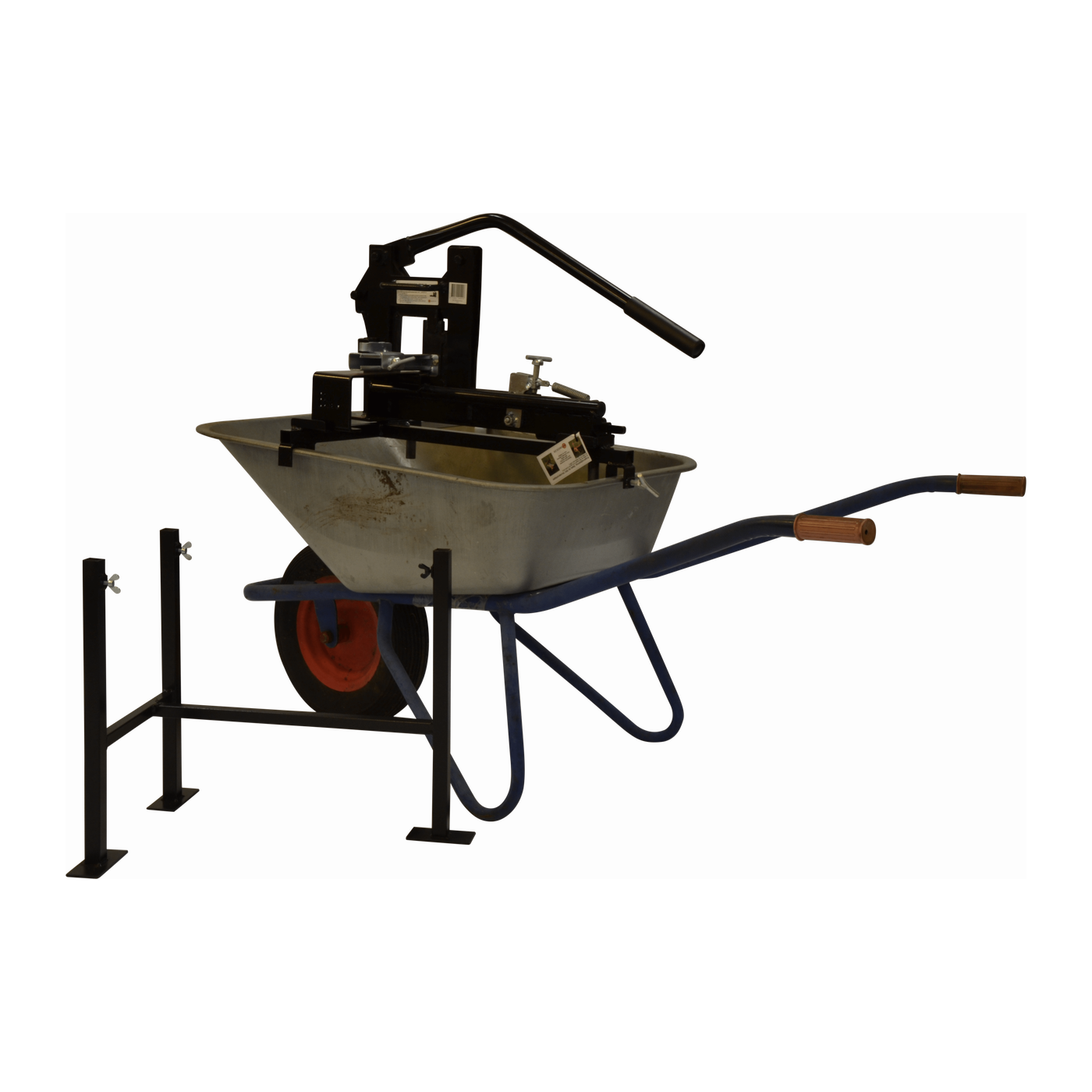 B&V Hard Stone Cutter wheelbarrow-mounted solution