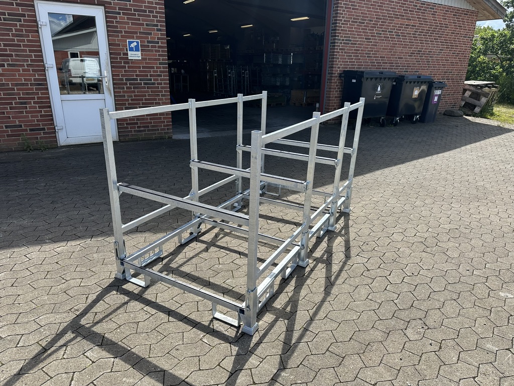 Open Folding Box Rack outside the HF Smede workshop