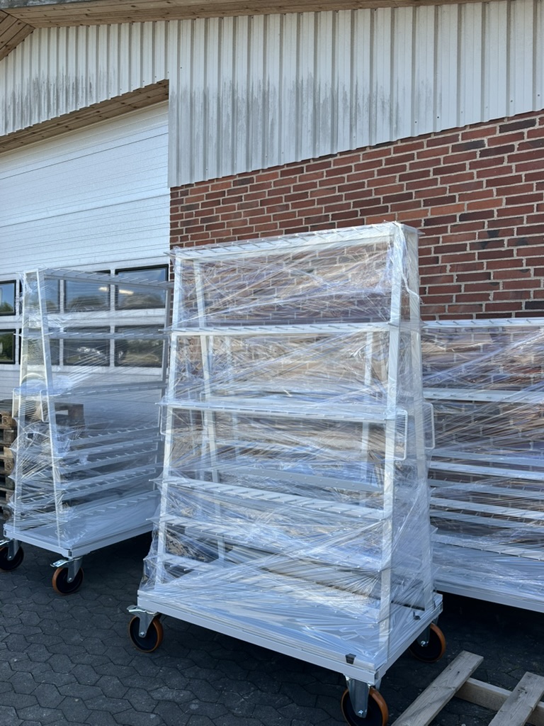 Production trolleys wrapped and ready for delivery