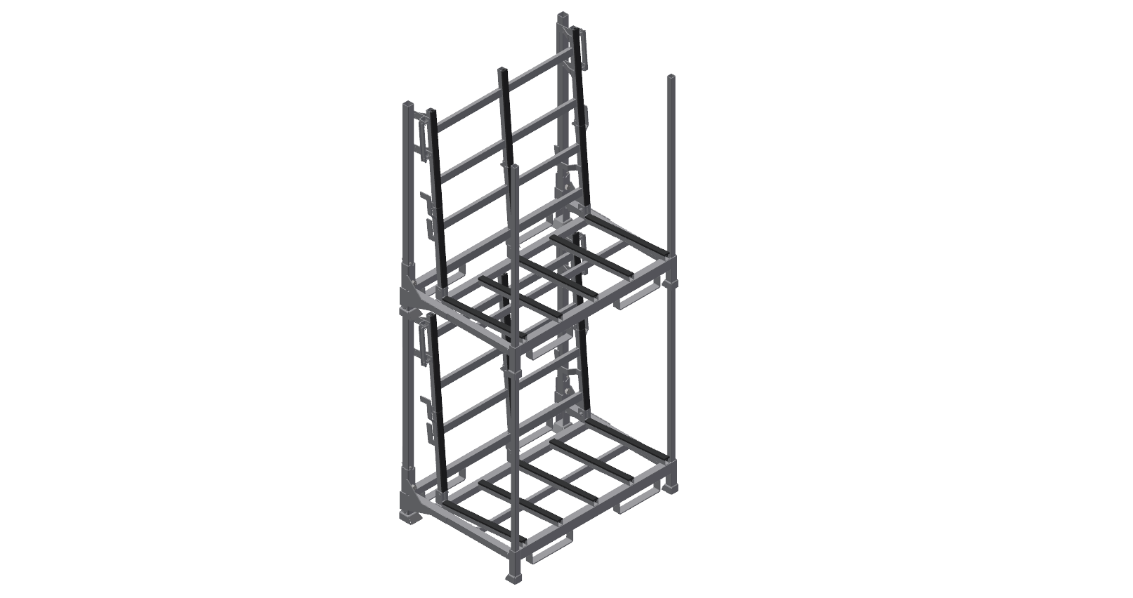Stackable folding transport racks