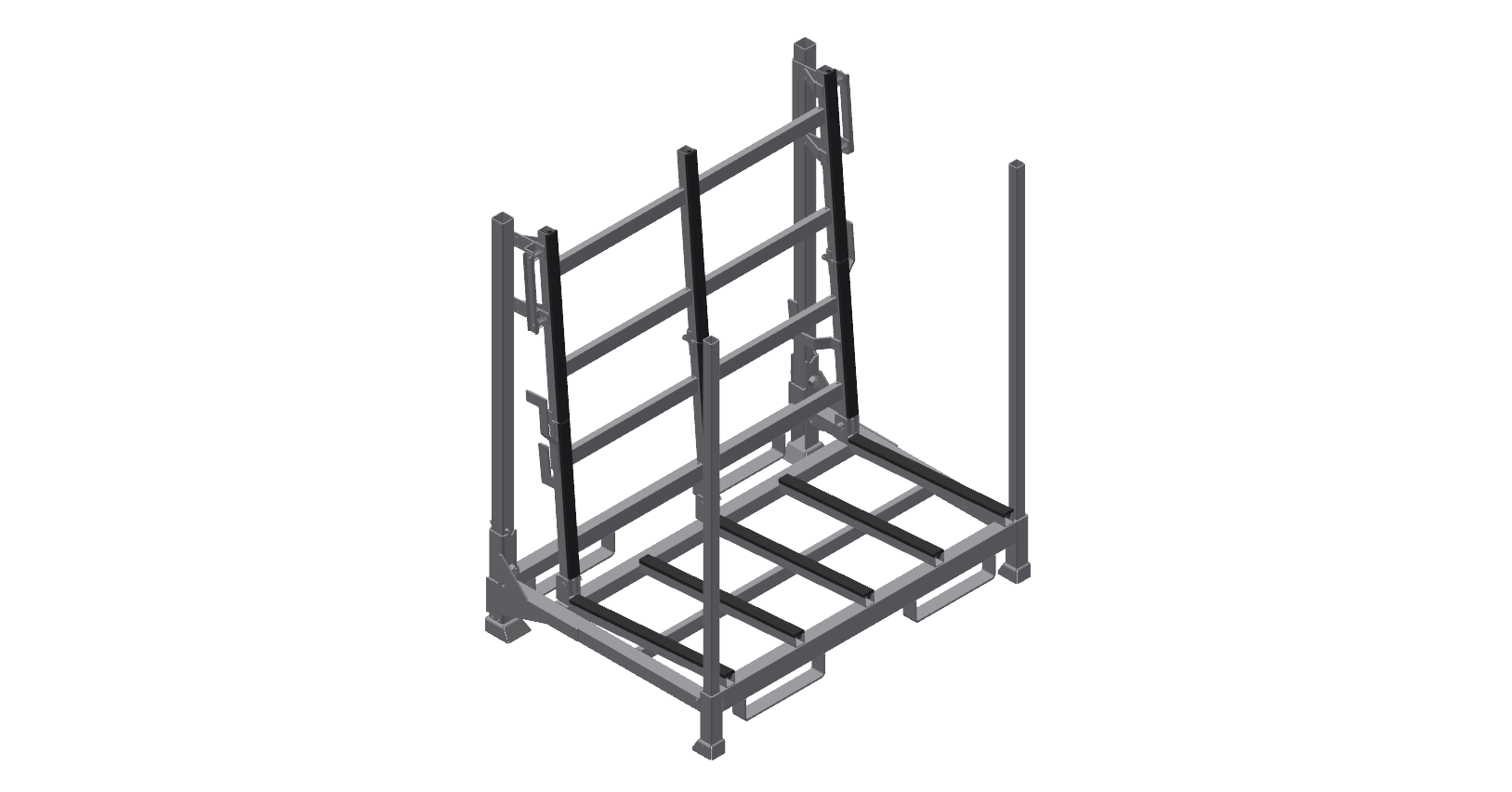 Stacking L-Folding Rack in the unfolded transport position