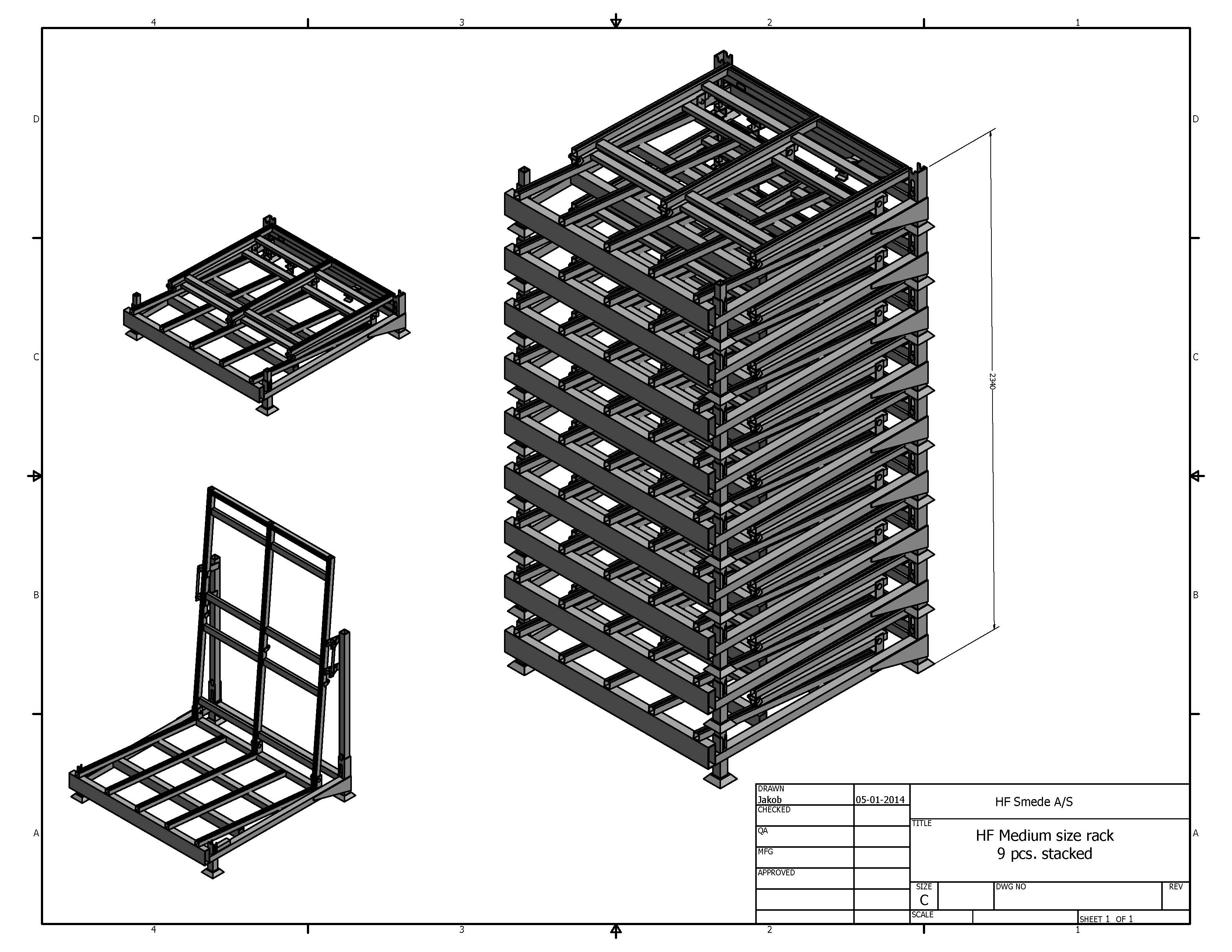 9 pcs-stacked-HF Medium size rack